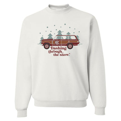 Monogrammed 'Dashing Through The Snow' Crewneck Sweatshirt - United Monograms