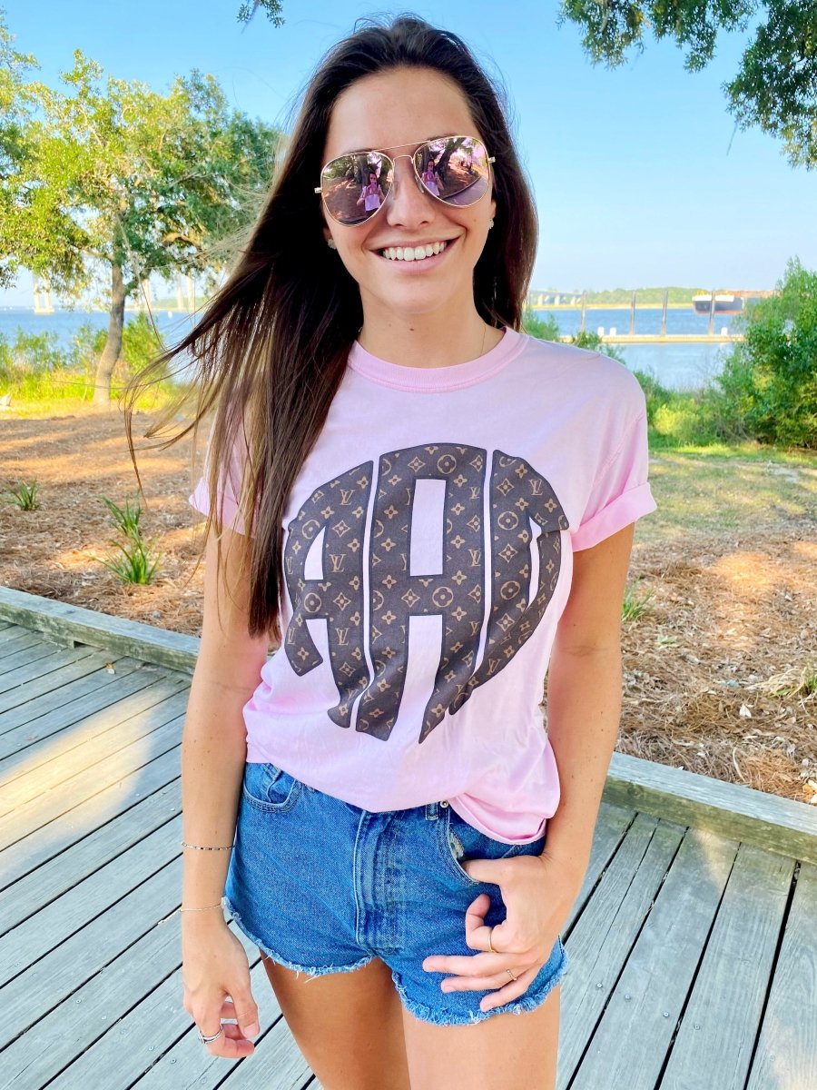 Monogrammed 'Designer Pattern Big Print' Tee - United Monograms