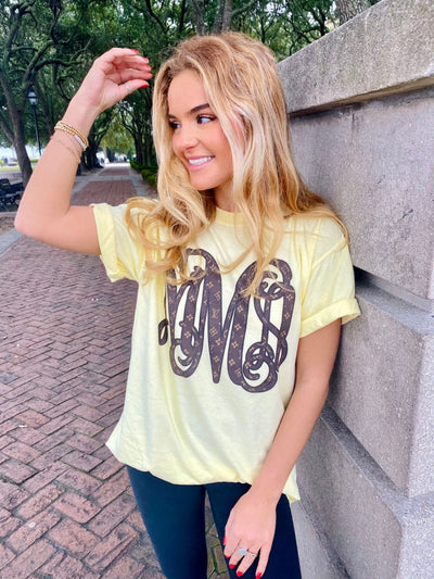 Monogrammed 'Designer Pattern Big Print' Tee - United Monograms