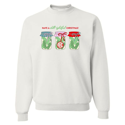 Monogrammed 'Dill - ightful Christmas Pickles' Crewneck Sweatshirt - United Monograms