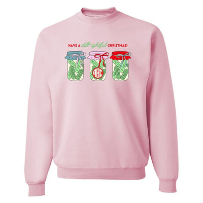 Monogrammed 'Dill - ightful Christmas Pickles' Crewneck Sweatshirt - United Monograms