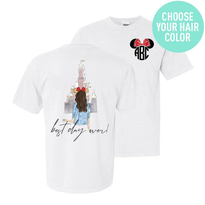 Monogrammed 'Disney Best Day Ever' Front & Back T-Shirt - United Monograms