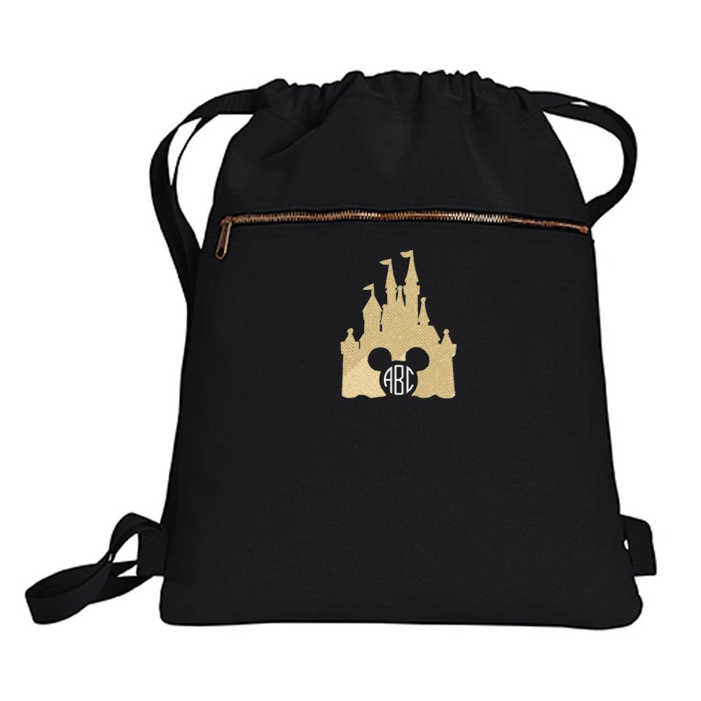 Monogrammed Disney Castle Cinched Backpack - United Monograms