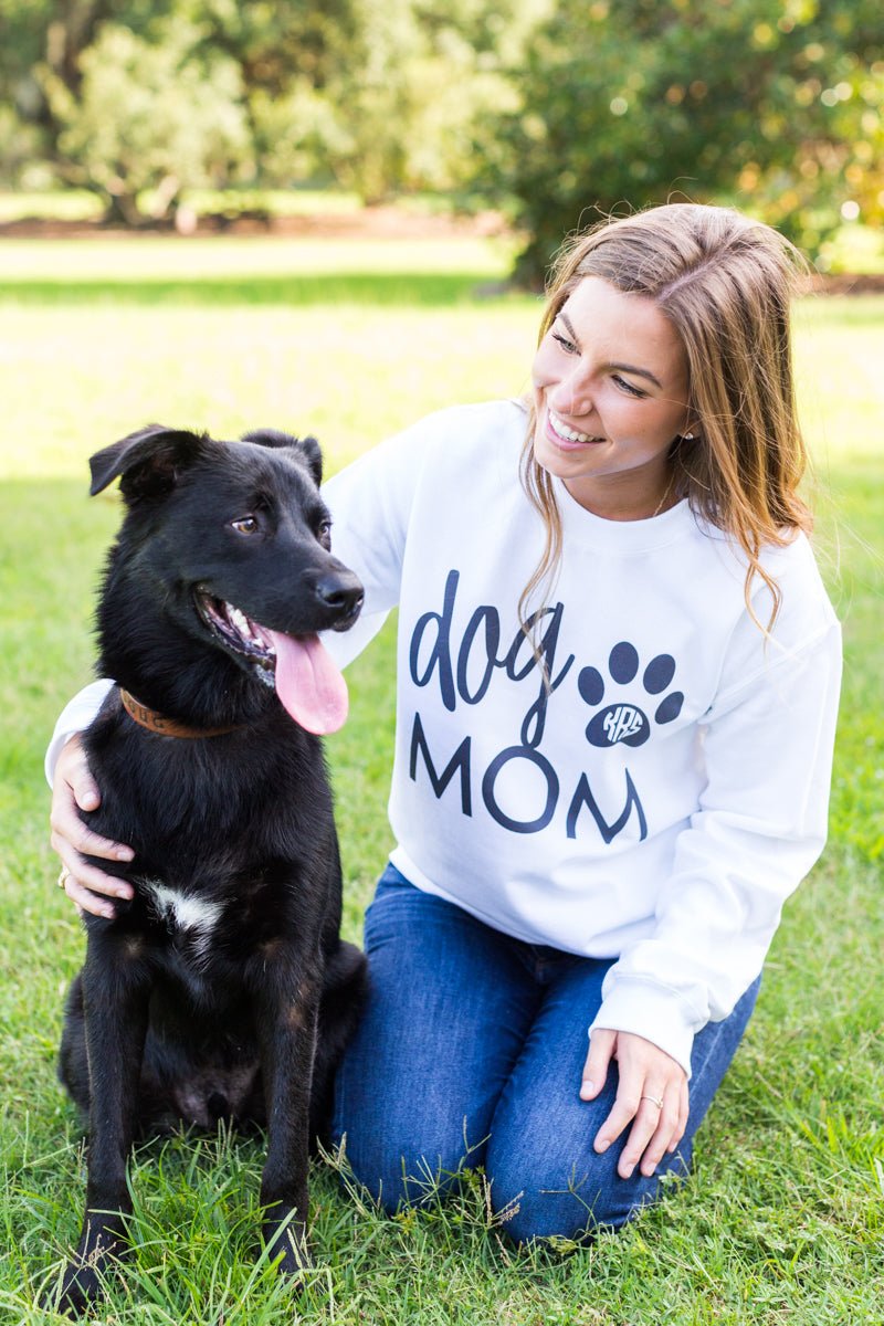 Monogrammed 'Dog Mom' Crewneck Sweatshirt - United Monograms