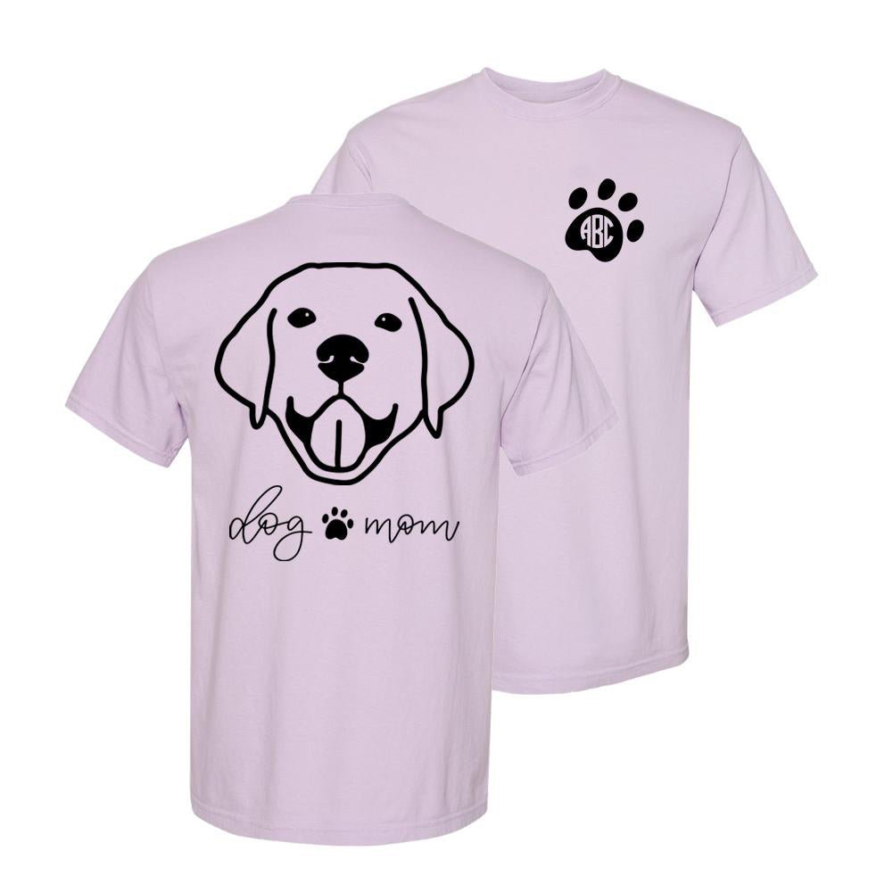 Monogrammed 'Dog Mom' Front & Back Comfort Colors T-Shirt - United Monograms