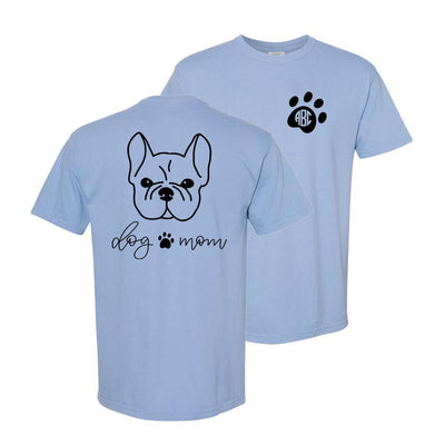 Monogrammed 'Dog Mom' Front & Back Comfort Colors T-Shirt - United Monograms