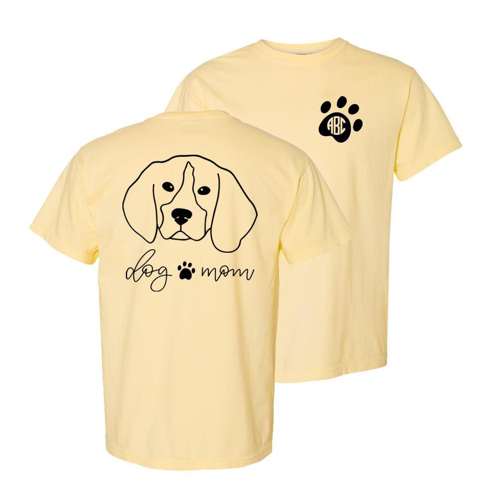 Monogrammed 'Dog Mom' Front & Back Comfort Colors T-Shirt - United Monograms