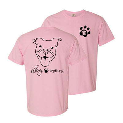 Monogrammed 'Dog Mom' Front & Back Comfort Colors T-Shirt - United Monograms