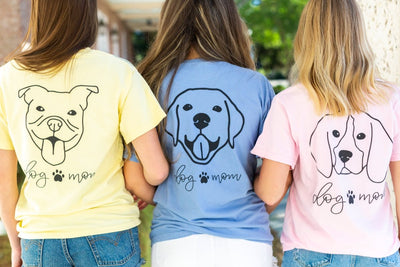 Monogrammed 'Dog Mom' Front & Back Comfort Colors T-Shirt - United Monograms