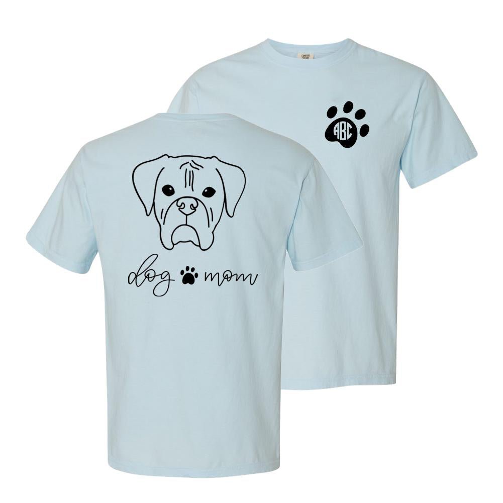 Monogrammed 'Dog Mom' Front & Back Comfort Colors T-Shirt - United Monograms