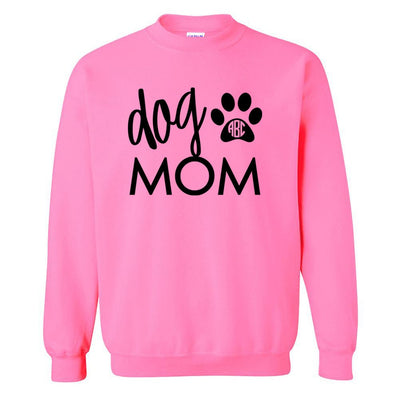 Monogrammed 'Dog Mom' Neon Crewneck Sweatshirt - United Monograms