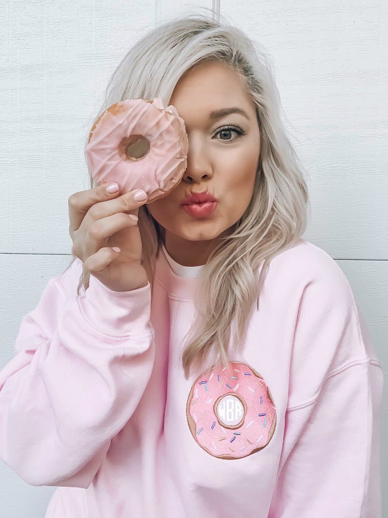 Monogrammed Donut Crewneck Sweatshirt - United Monograms