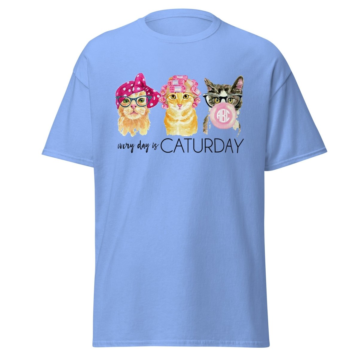 Monogrammed 'Every Day Is Caturday' Basic T-Shirt - United Monograms