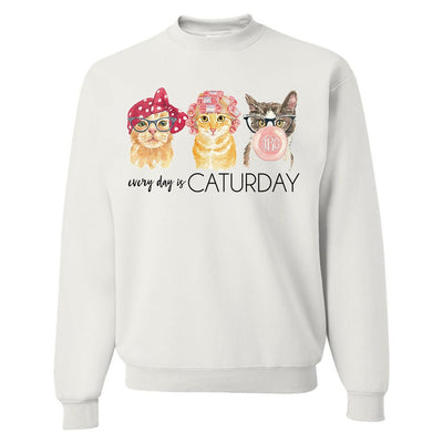 Monogrammed 'Every Day Is Caturday' Crewneck Sweatshirt - United Monograms