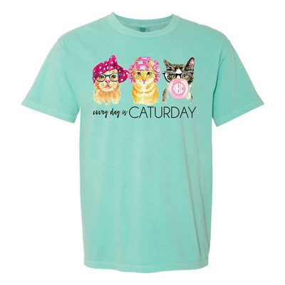 Monogrammed 'Every Day is Caturday' T-Shirt - United Monograms