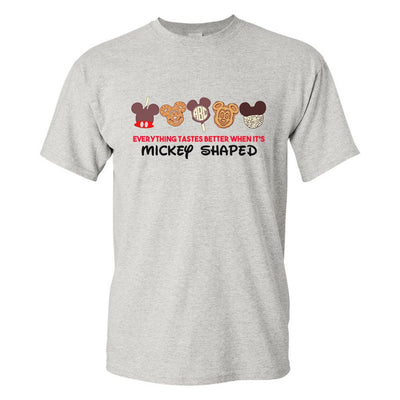 Monogrammed 'Everything Tastes Better Mickey Shaped' Basic T-Shirt - United Monograms