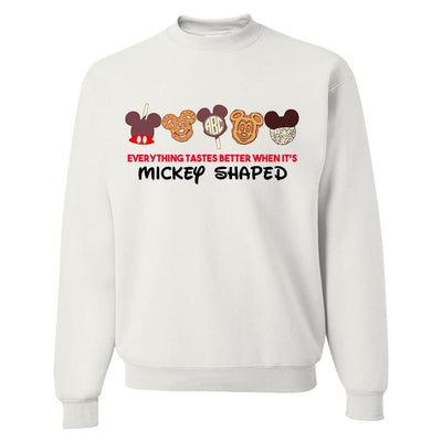 Monogrammed 'Everything Tastes Better Mickey Shaped' Crewneck Sweatshirt - United Monograms