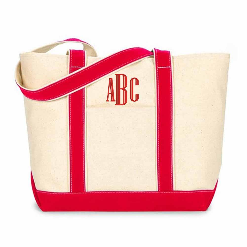 Monogrammed Extra Large Canvas Boat Tote - United Monograms