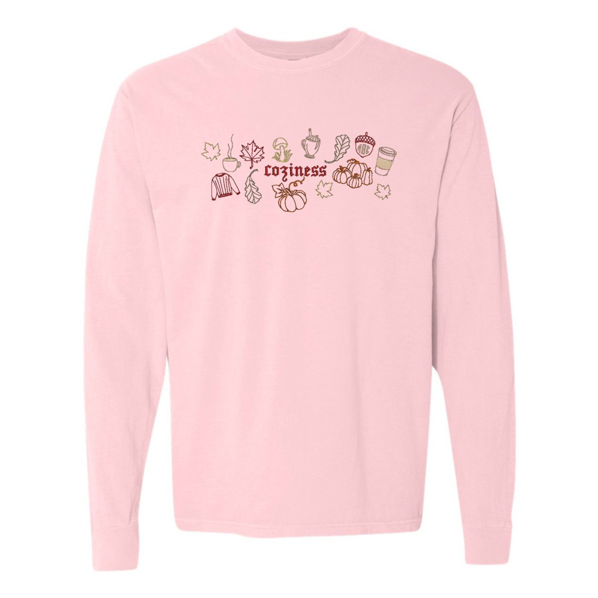 Monogrammed 'Fall Coziness' Embroidered Long Sleeve - United Monograms