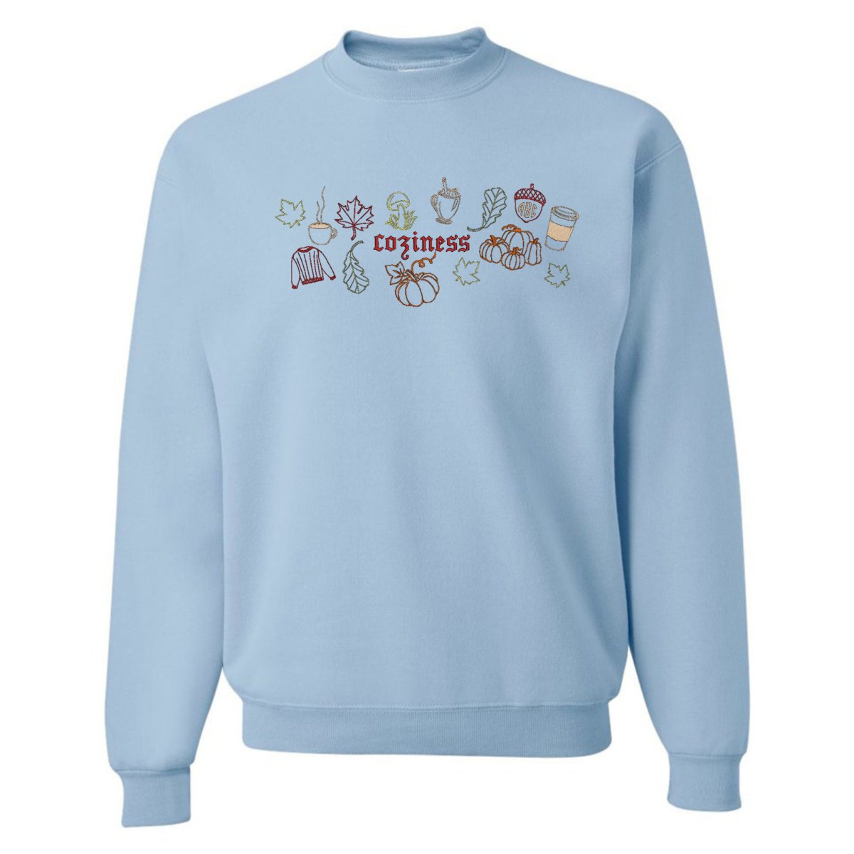Monogrammed 'Fall Coziness' Embroidered Sweatshirt - United Monograms