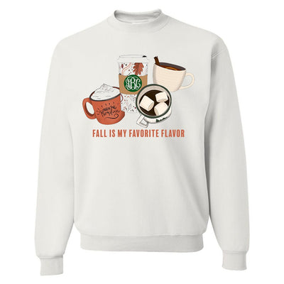 Monogrammed 'Fall Is My Favorite Flavor' Crewneck Sweatshirt - United Monograms