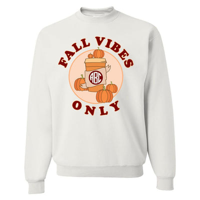 Monogrammed 'Fall Vibes Only' Crewneck Sweatshirt - United Monograms