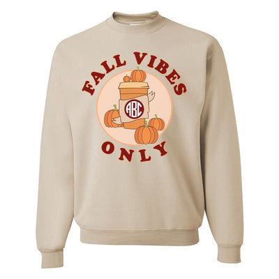 Monogrammed 'Fall Vibes Only' Crewneck Sweatshirt - United Monograms