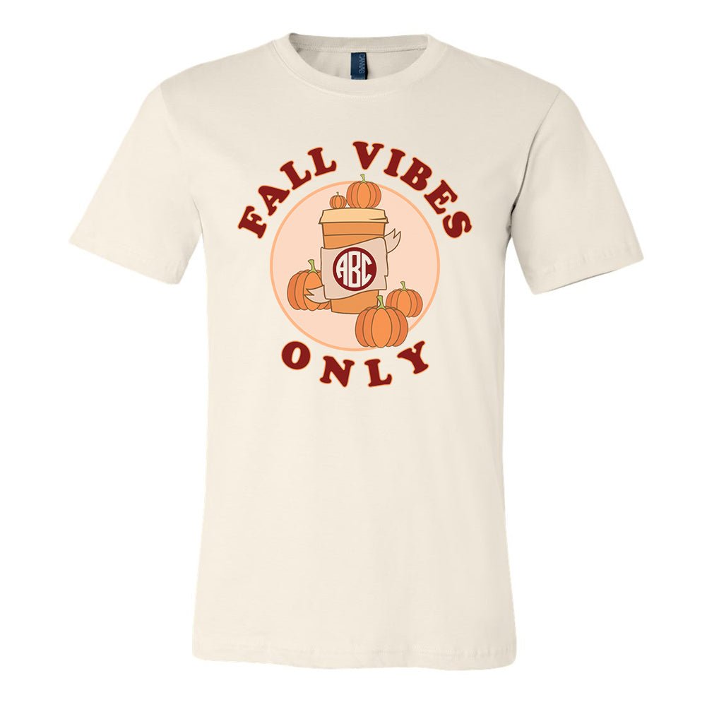 Monogrammed 'Fall Vibes Only' Premium T-Shirt - United Monograms