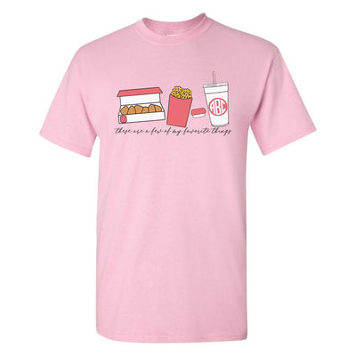 Monogrammed 'Favorite Things' Fast Food Basic T-Shirt - United Monograms