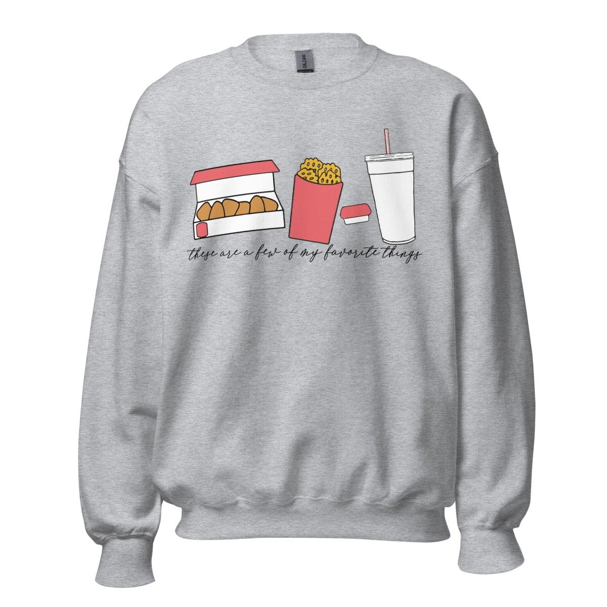 Monogrammed 'Favorite Things' Fast Food Crewneck Sweatshirt - United Monograms