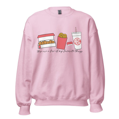 Monogrammed 'Favorite Things' Fast Food Crewneck Sweatshirt - United Monograms