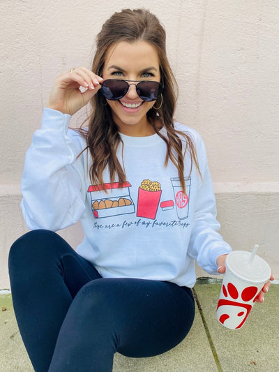 Monogrammed 'Favorite Things' Fast Food Crewneck Sweatshirt - United Monograms