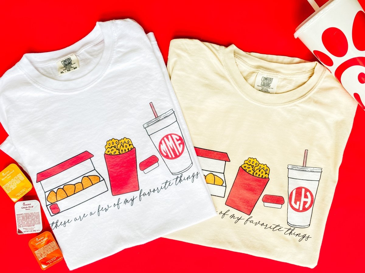 Monogrammed 'Favorite Things' Fast Food T-Shirt - United Monograms