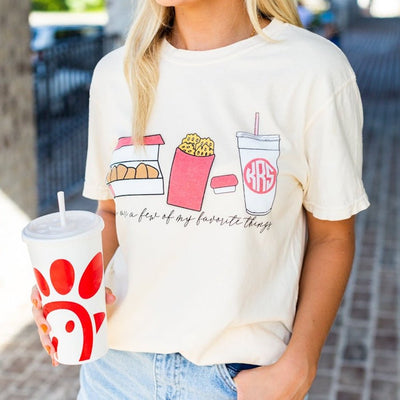 Monogrammed 'Favorite Things' Fast Food T-Shirt - United Monograms