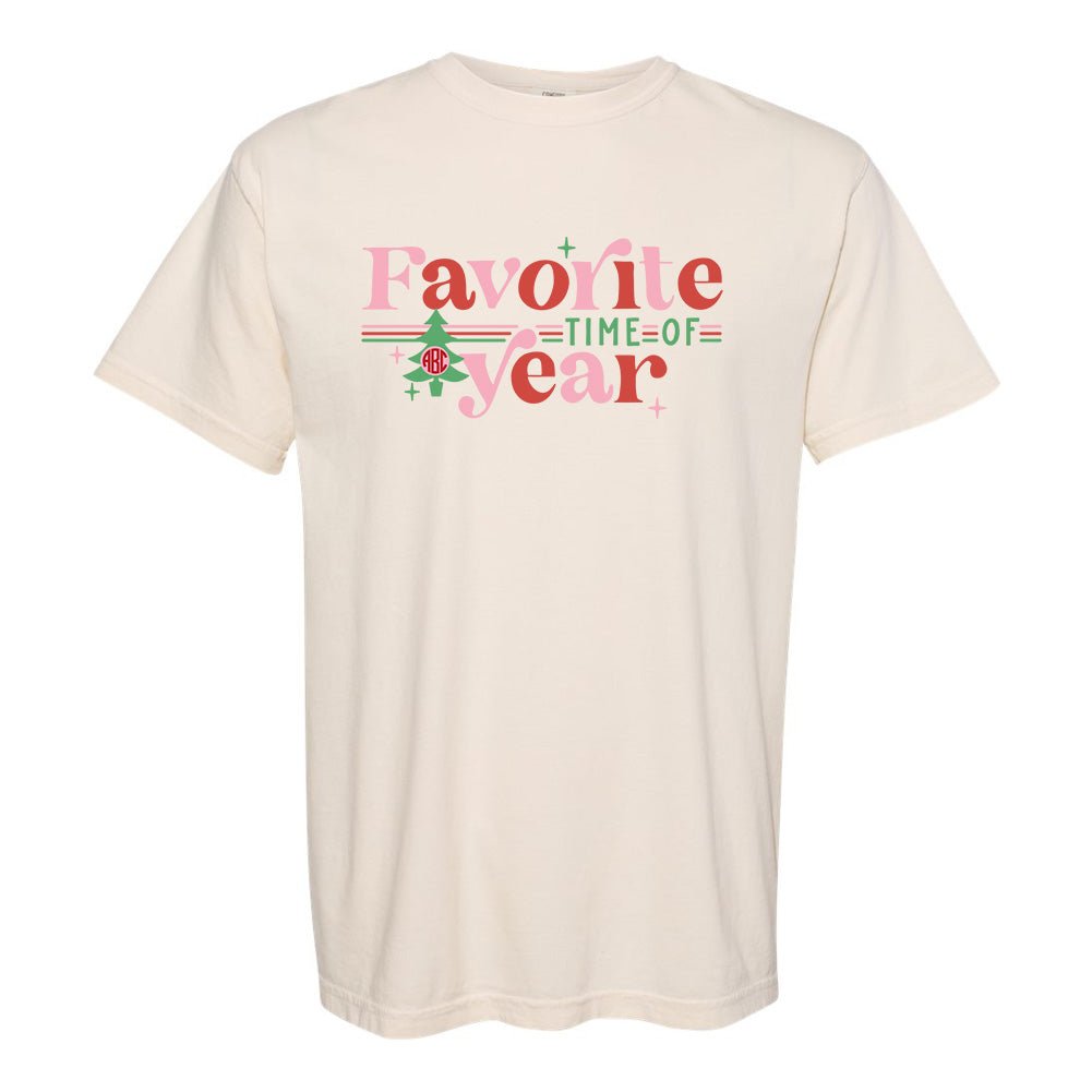 Monogrammed 'Favorite Time of Year' Christmas T-Shirt - United Monograms