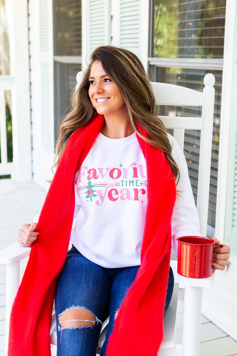 Monogrammed 'Favorite Time Of Year' Crewneck Sweatshirt - United Monograms