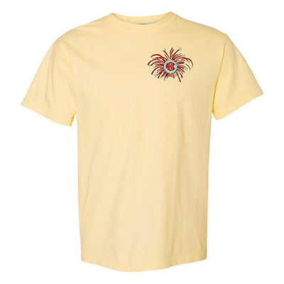 Monogrammed Fireworks Comfort Colors T-Shirt - United Monograms