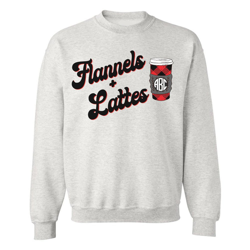 Monogrammed 'Flannels & Lattes' Crewneck Sweatshirt - United Monograms