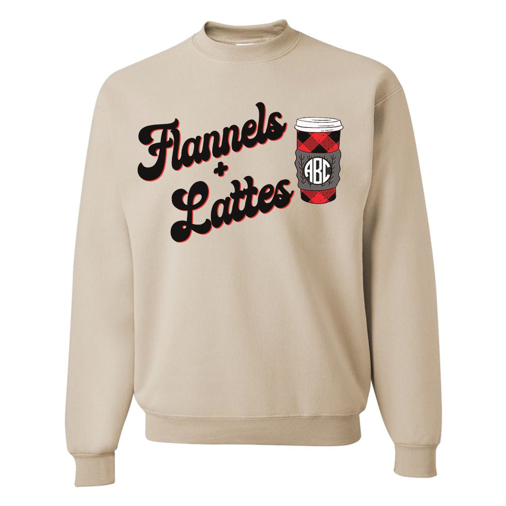 Monogrammed 'Flannels & Lattes' Crewneck Sweatshirt - United Monograms