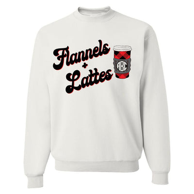 Monogrammed 'Flannels & Lattes' Crewneck Sweatshirt - United Monograms