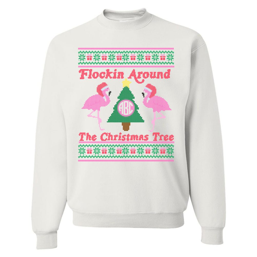Monogrammed 'Flockin' Around The Christmas Tree' Crewneck Sweatshirt - United Monograms