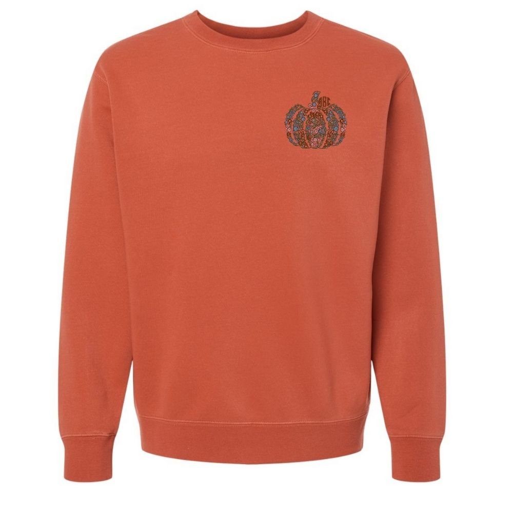 Monogrammed 'Floral Pumpkin' Cozy Crew - United Monograms