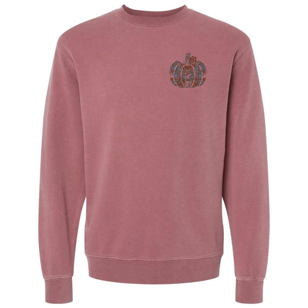 Monogrammed 'Floral Pumpkin' Cozy Crew - United Monograms