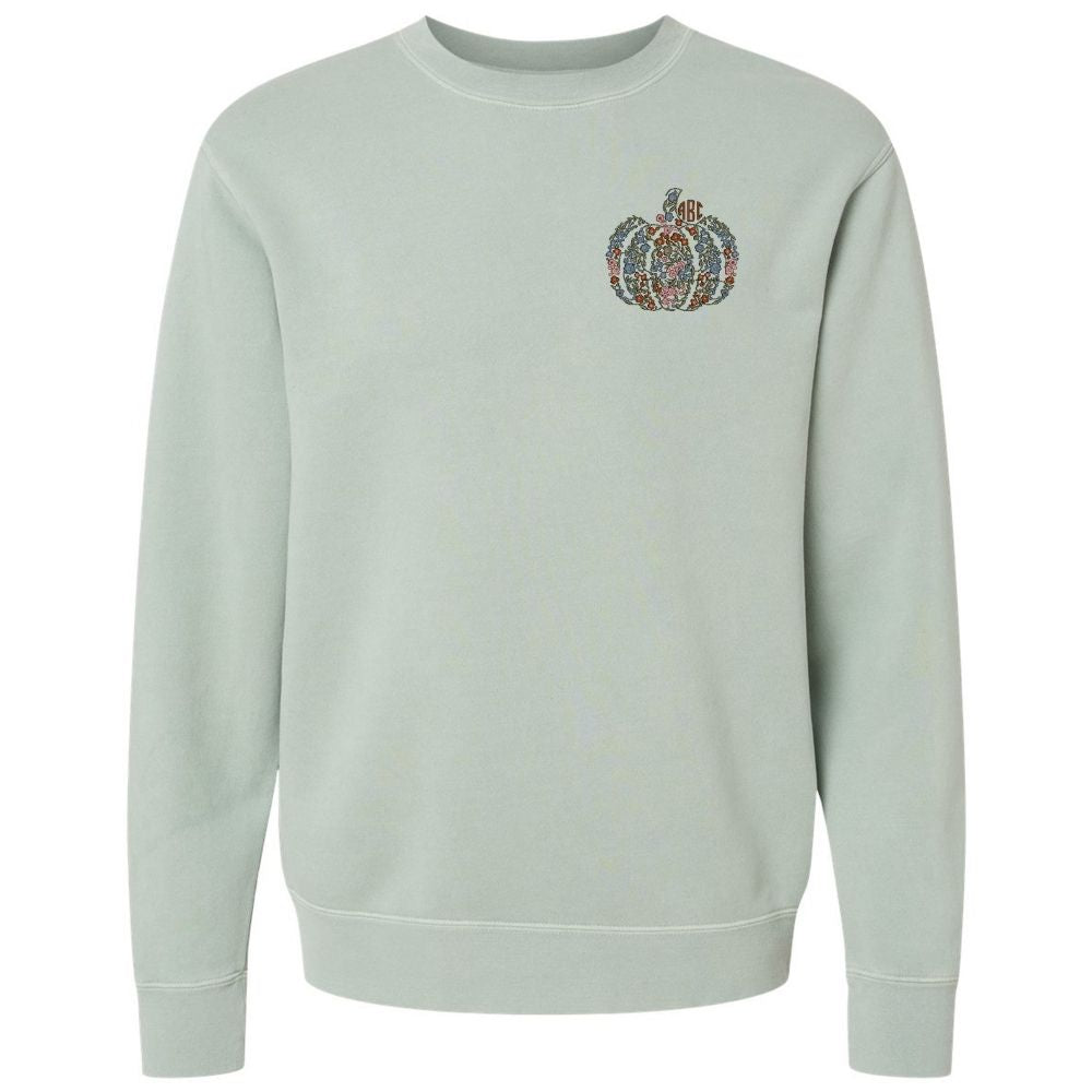 Monogrammed 'Floral Pumpkin' Cozy Crew - United Monograms