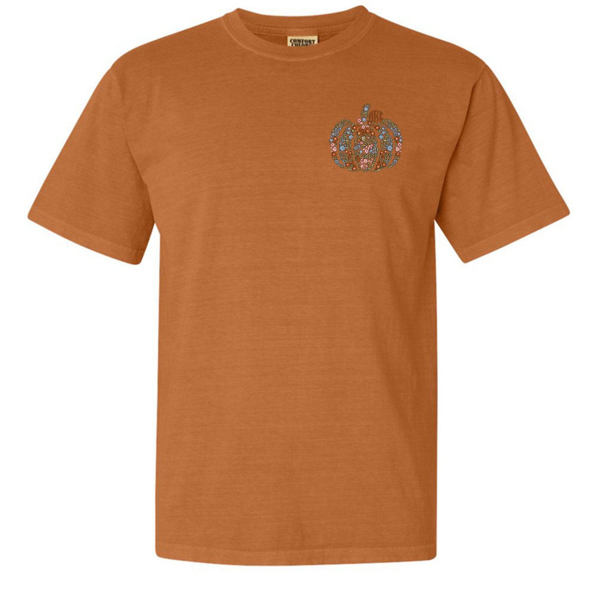 Monogrammed 'Floral Pumpkin' T-Shirt - United Monograms