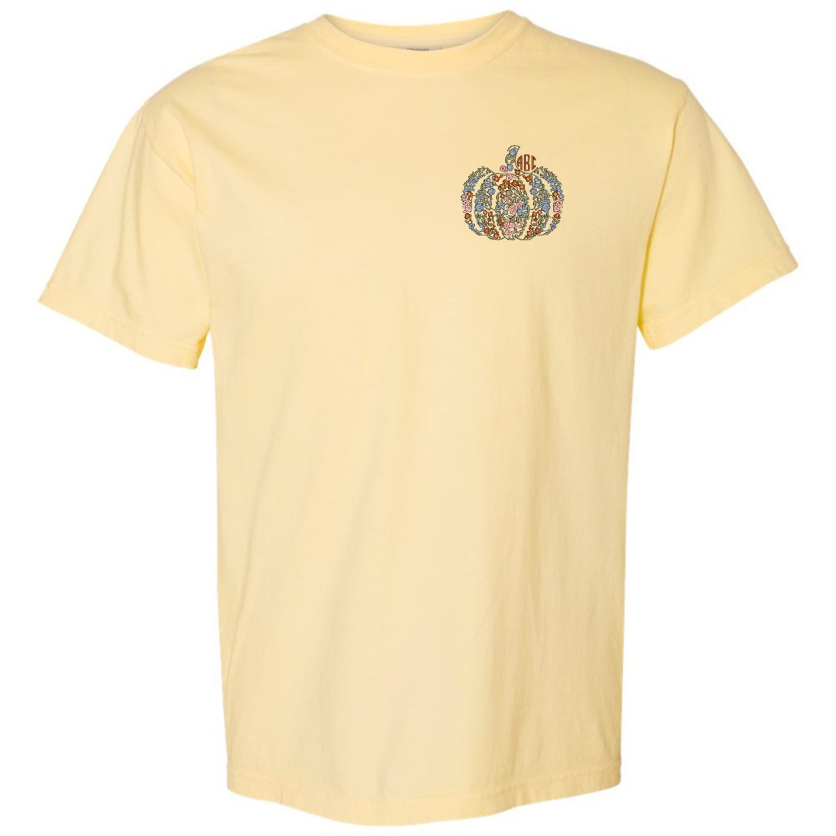 Monogrammed 'Floral Pumpkin' T-Shirt - United Monograms