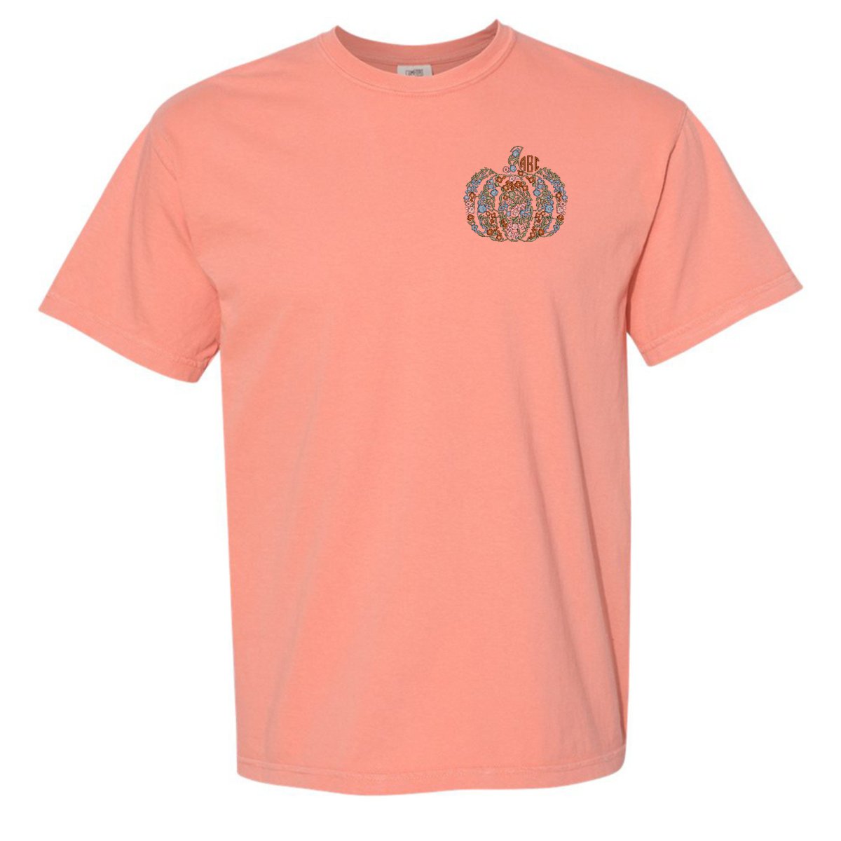 Monogrammed 'Floral Pumpkin' T-Shirt - United Monograms