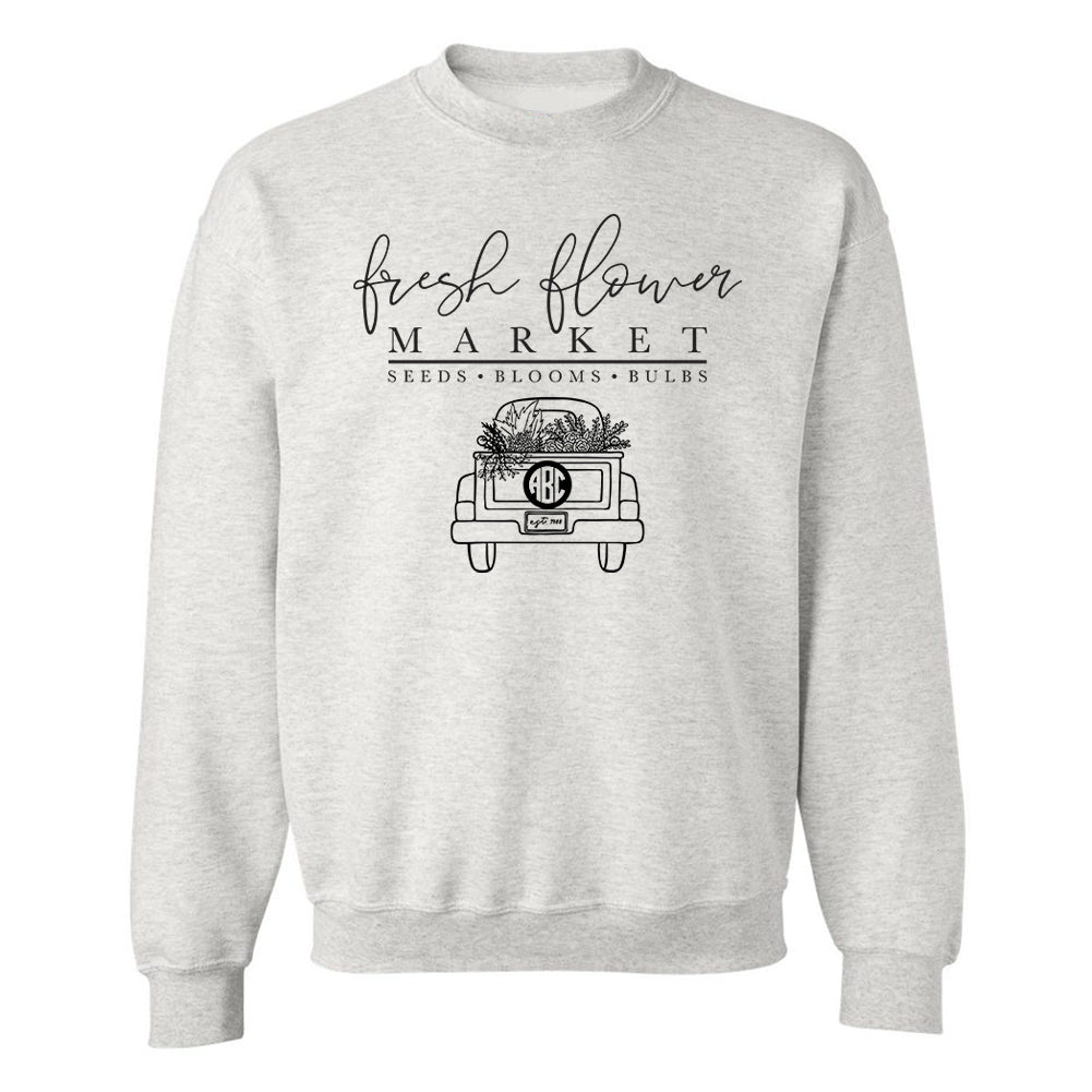 Monogrammed 'Flower Market' Crewneck Sweatshirt - United Monograms