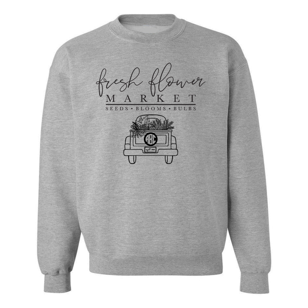 Monogrammed 'Flower Market' Crewneck Sweatshirt - United Monograms