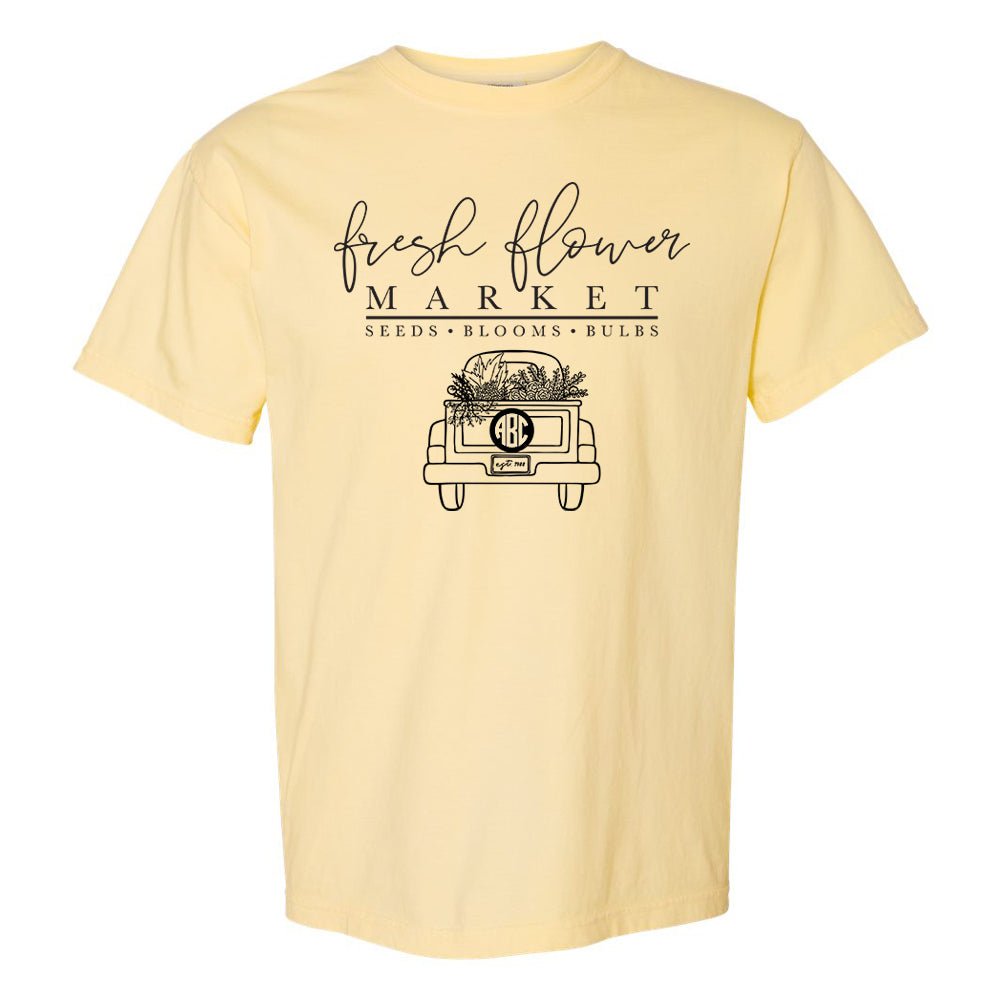 Monogrammed 'Flower Market' T-Shirt - United Monograms